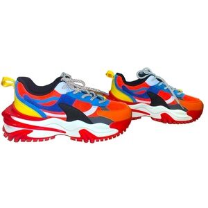 Javi East West Hero Red/Orange/Black Boys Sneakers Shoes Size 5.5Y